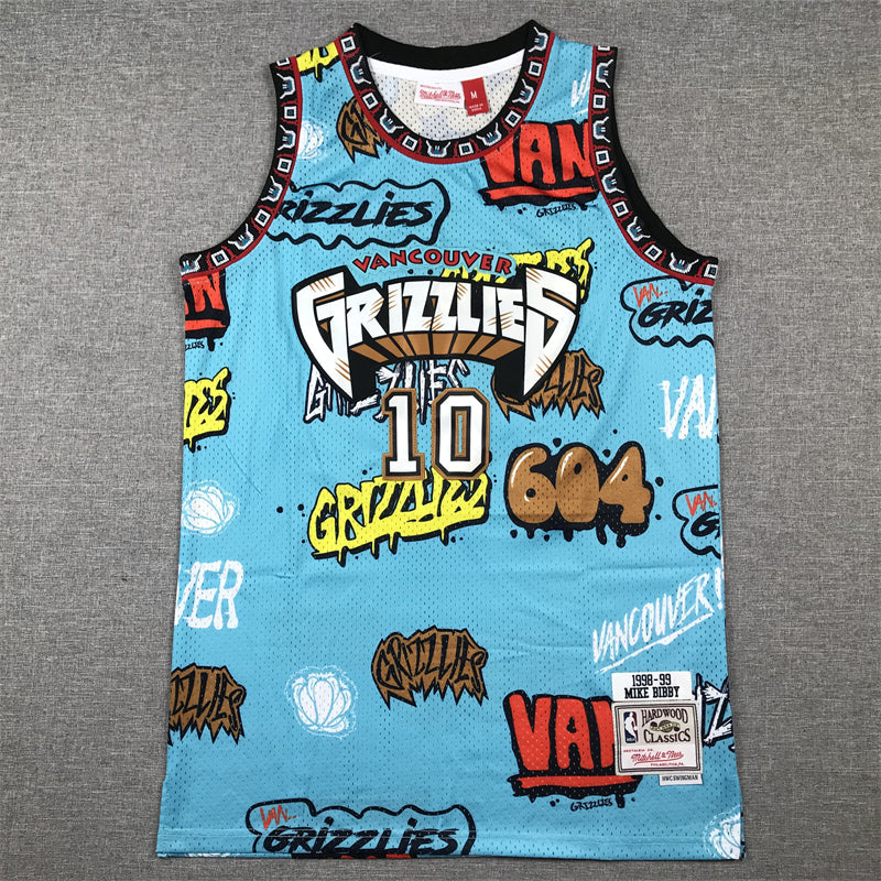 Grizzlies No. 10 BIBBY Graffiti basketball jersey product view 1