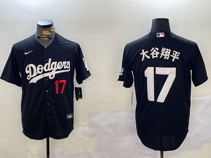 Men's Los Angeles Dodgers Shohei Ohtani Black Team Game Jersey baseball jersey product view 1
