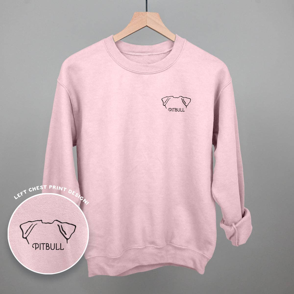 Pitbull (Left Chest) Unisex T-shirt, Sweatshirt, Hoodie, Long Sleeve Tee - T-Shirt, Sweatshirt, Hoodie