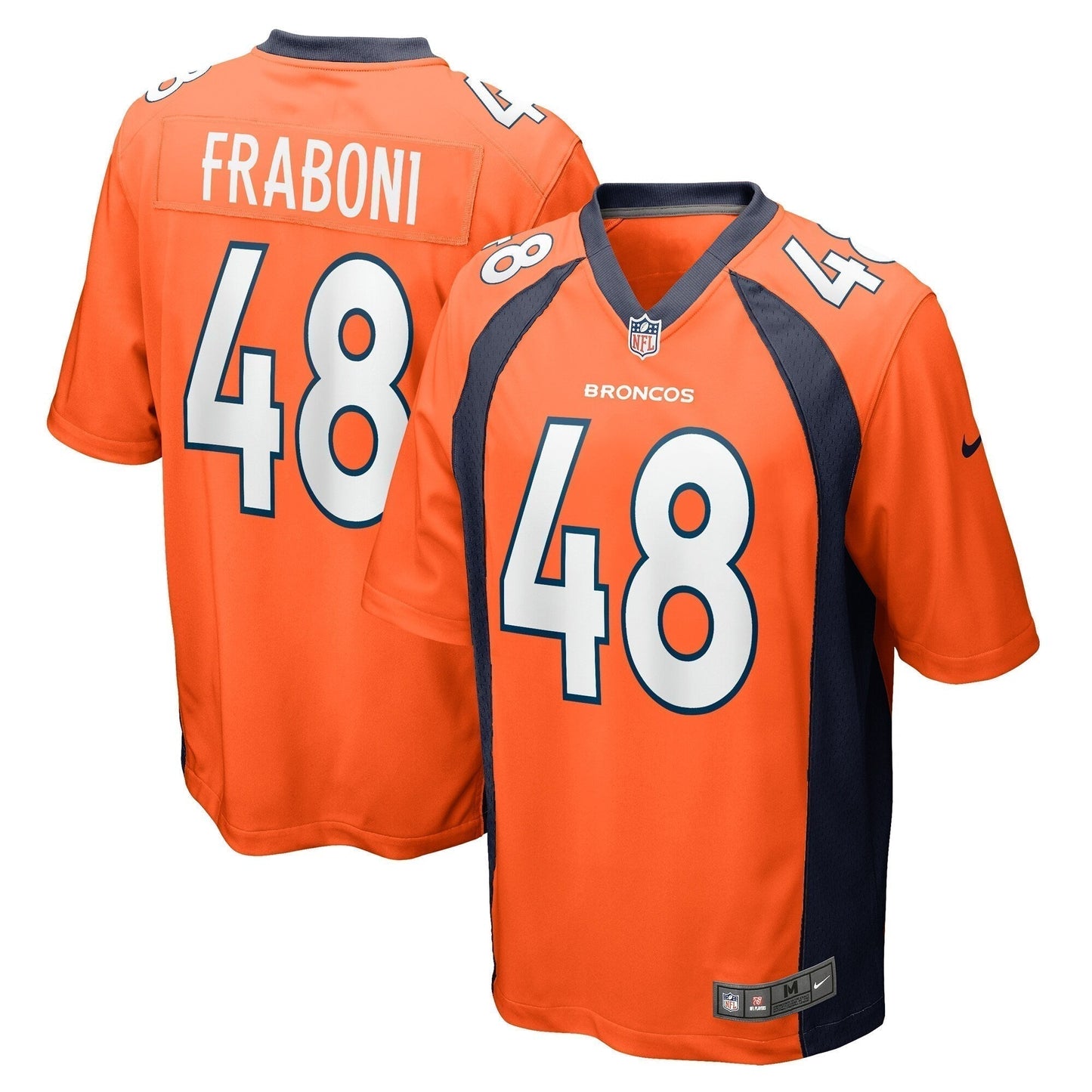 Mitchell Fraboni Denver Broncos Team Game Jersey - Orange football jersey product view 1