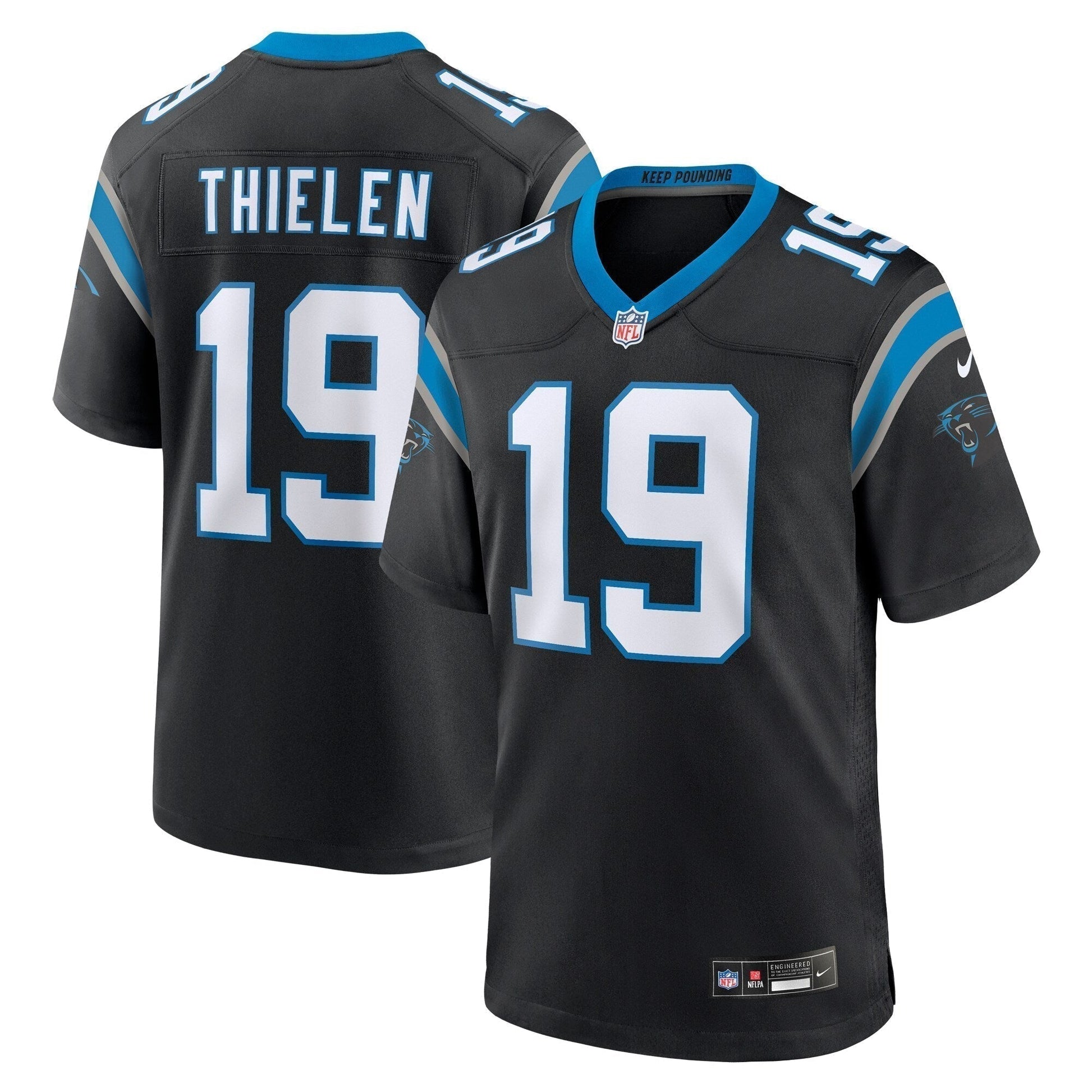 Adam Thielen Carolina Panthers Team Game Jersey - Black football jersey product view 1