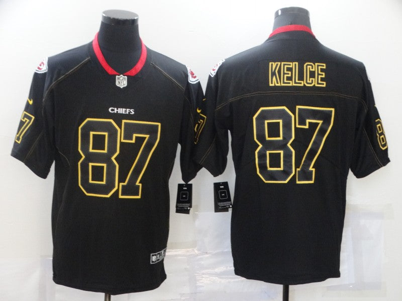 Men's Kansas City Chiefs Travis Kelce #87 Black Authentic Game Jersey1 football jersey product view 1