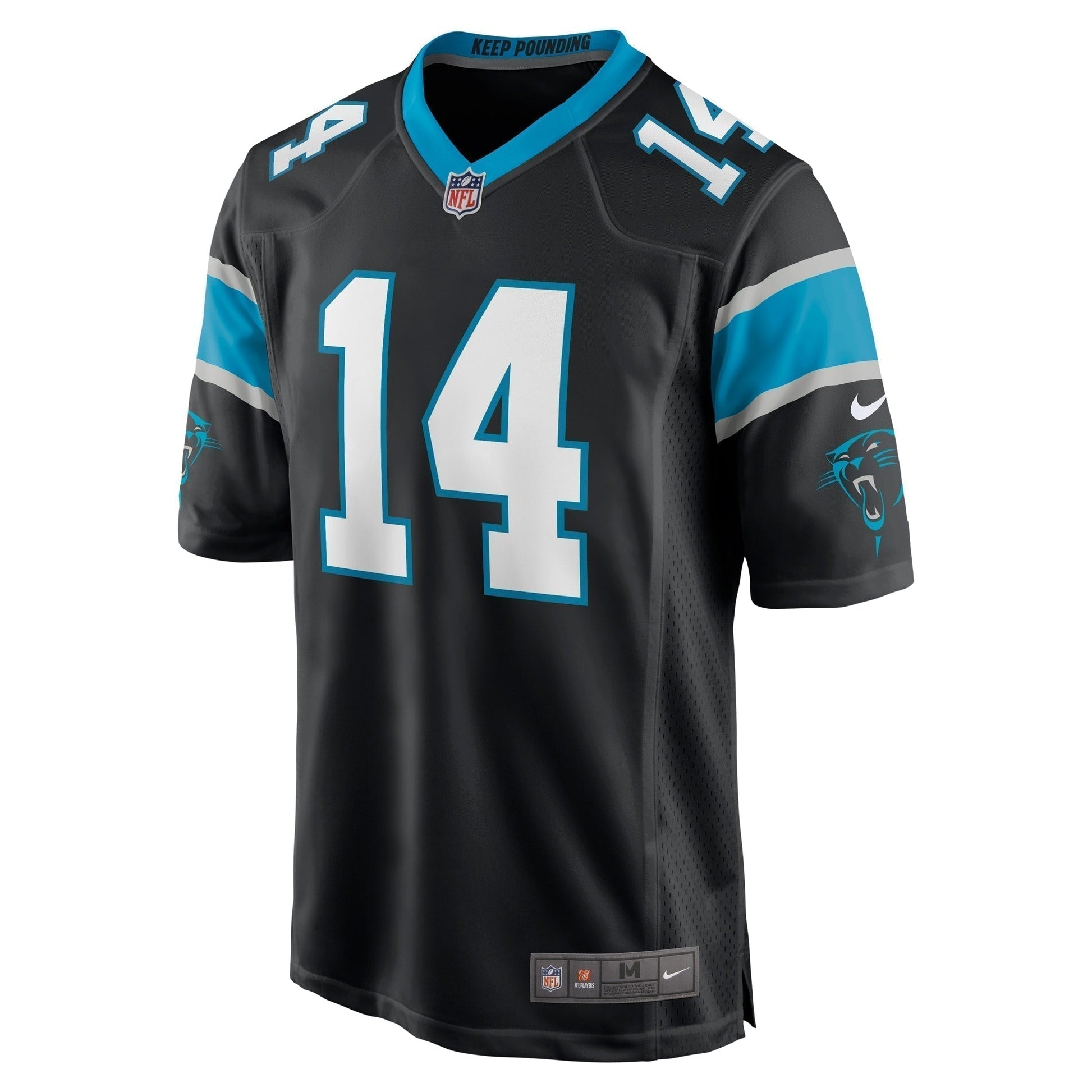 Andy Dalton Carolina Panthers Game Jersey - Black football jersey product view 2