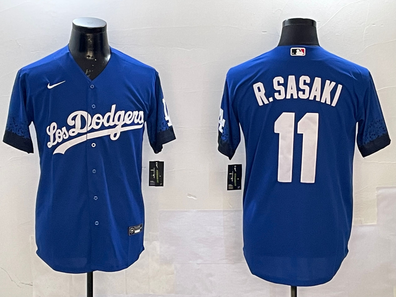 Men's Los Angeles Dodgers Roki Sasaki #11 Royal Replica Game Jersey baseball jersey product view 1