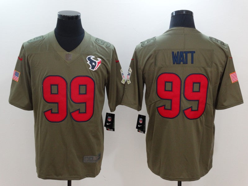 Men's Houston Texans J.J. Watt #99 Brown Alternate Game Jersey1 football jersey product view 1