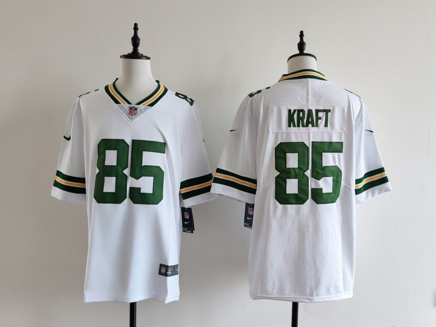 Men's Green Bay Packers Tucker Kraft Jersey - White football jersey product view 1