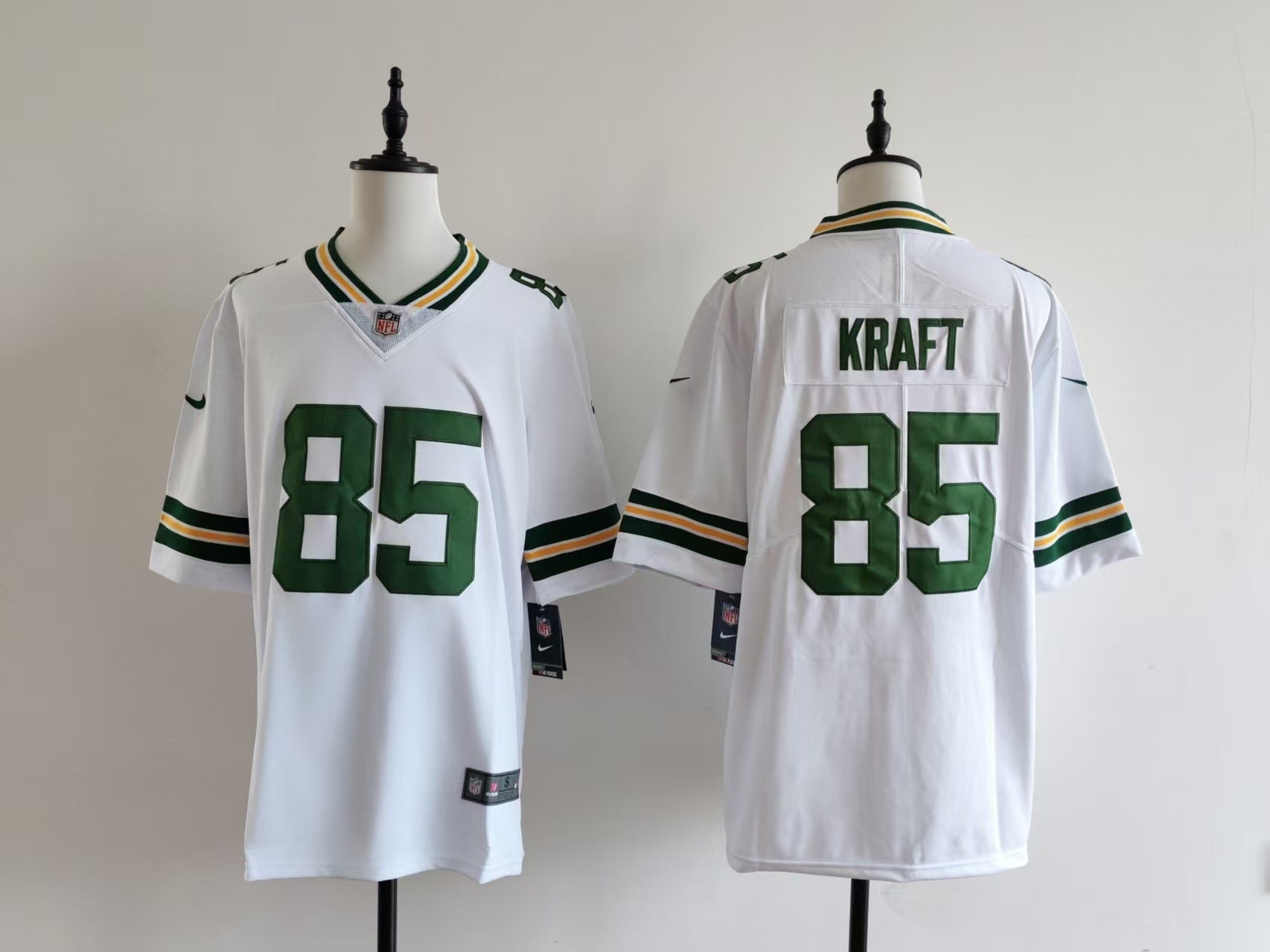 Men's Green Bay Packers Tucker Kraft Jersey - White football jersey product view 1