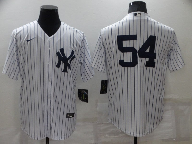 Men's New York Yankees Aroldis Chapman #54 White Replica Player Name Jersey baseball jersey product view 1