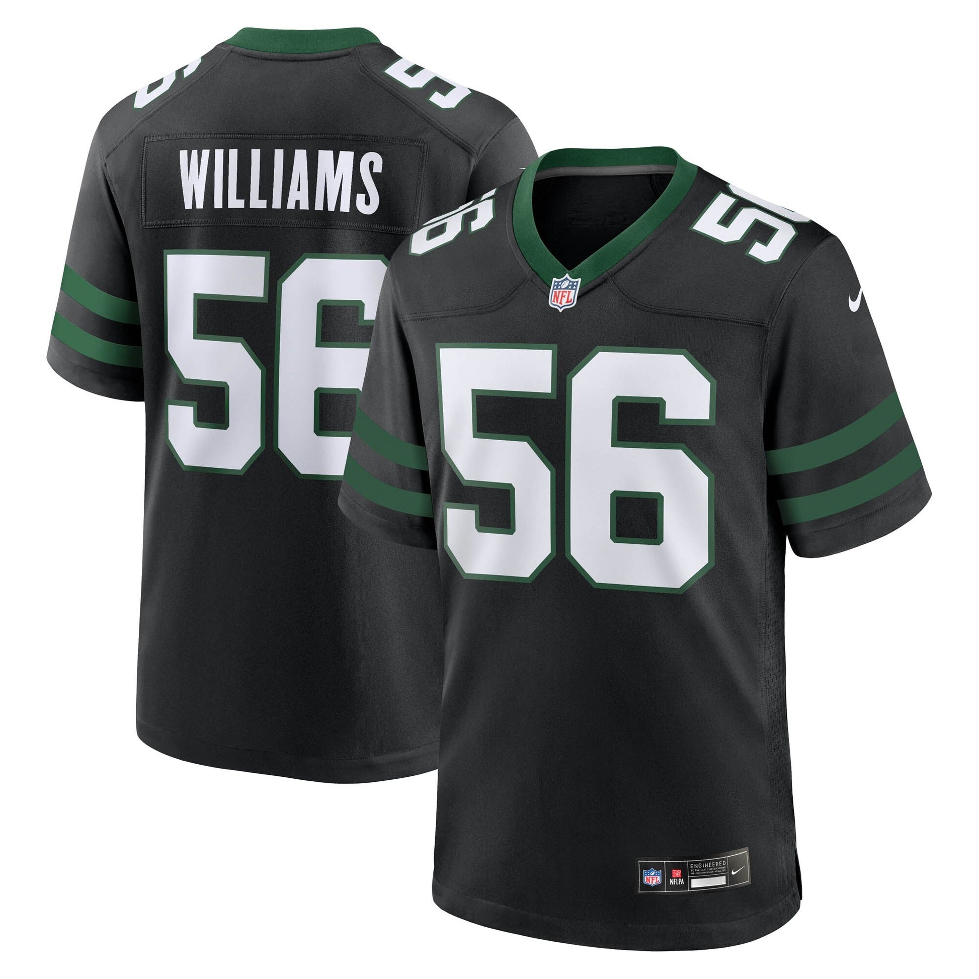 Quincy Williams New York Jets Alternate Game Jersey - Legacy Black football jersey product view 1