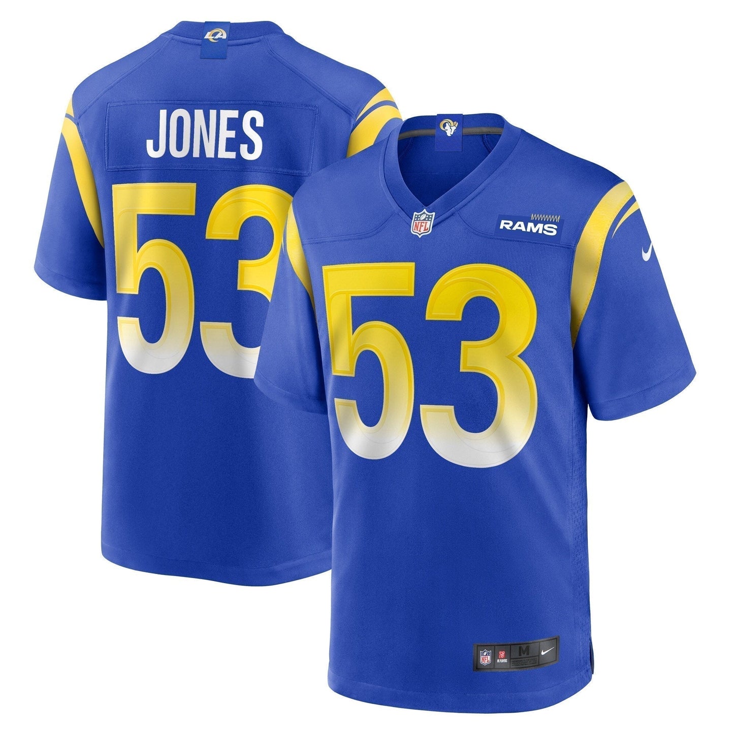 Ernest Jones Los Angeles Rams Game Jersey - Royal football jersey product view 1