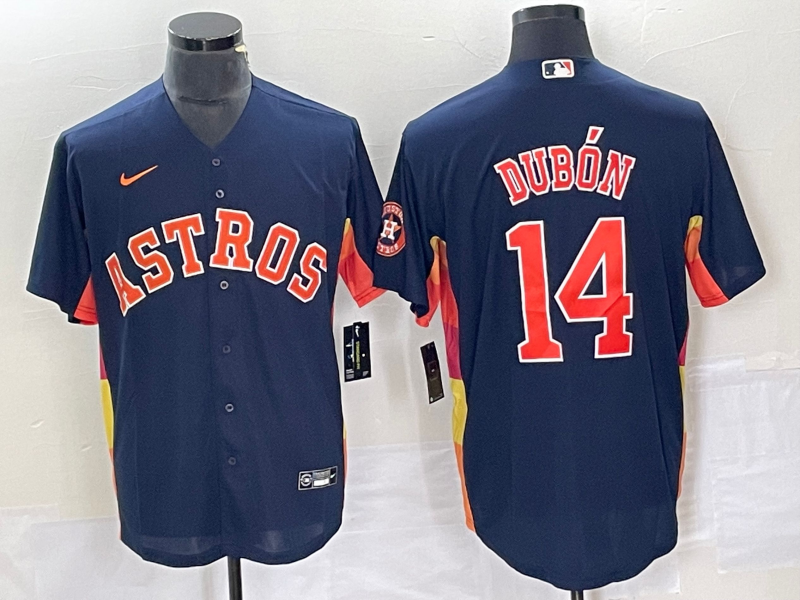 Men's Houston Astros Mauricio Dubon Navy Alternate Replica Player Name Jersey baseball jersey product view 1