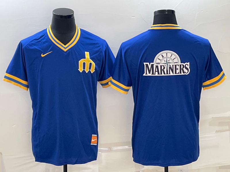 Men's Seattle Mariners Blue Replica Team Jersey1 baseball jersey product view 1