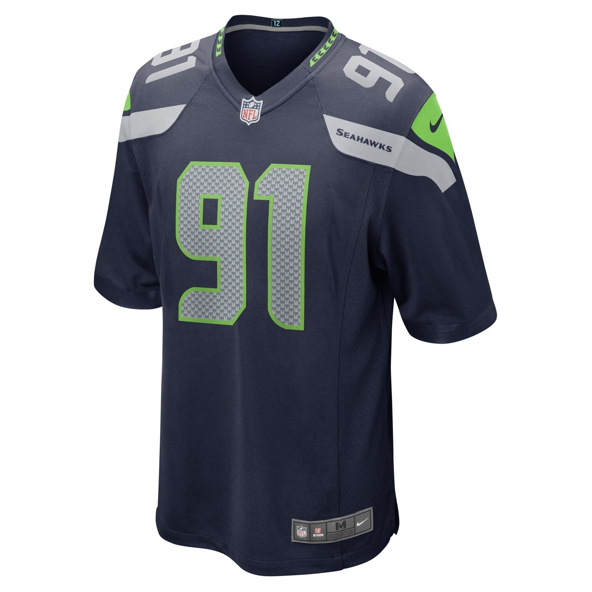Bryan Mone Seattle Seahawks Game Jersey - College Navy football jersey product view 2