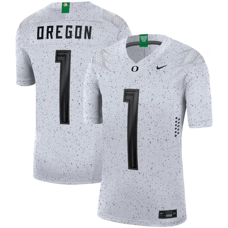 Men's Oregon Ducks White Alternate Limited Jersey sports jersey product view 1