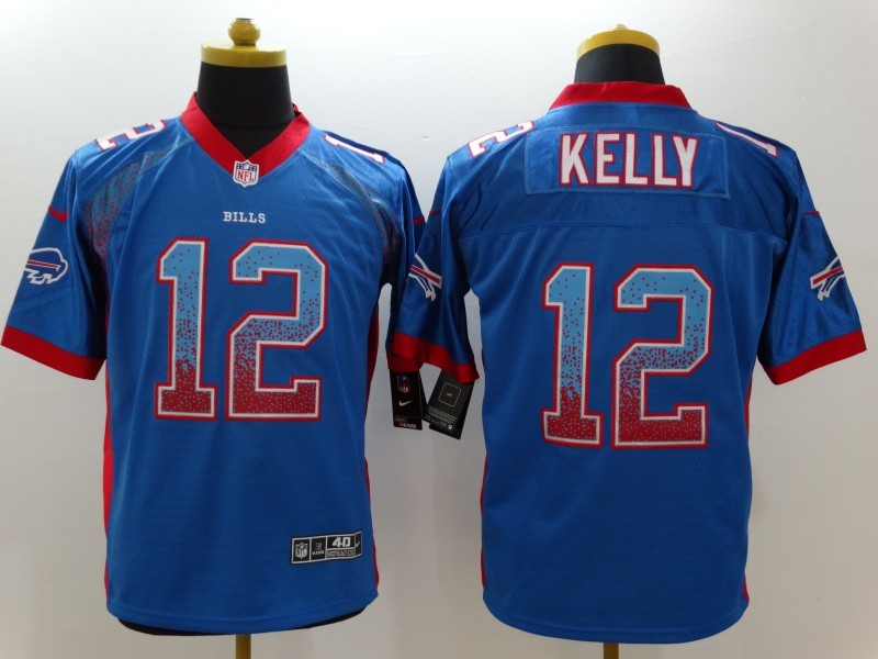 Men's Buffalo Bills Jim Kelly #12 Blue Game Player Jersey1 football jersey product view 1