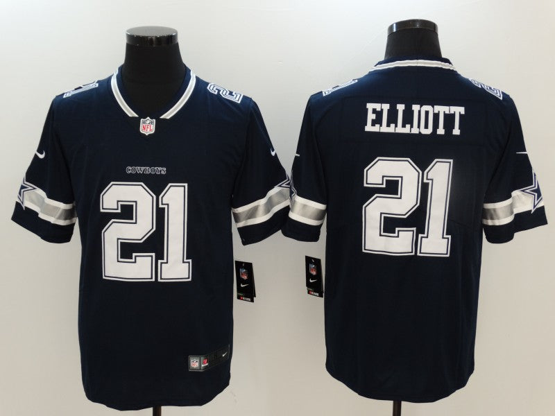 Men's Dallas Cowboys Ezekiel Elliott Navy Game Player Jersey football jersey product view 1