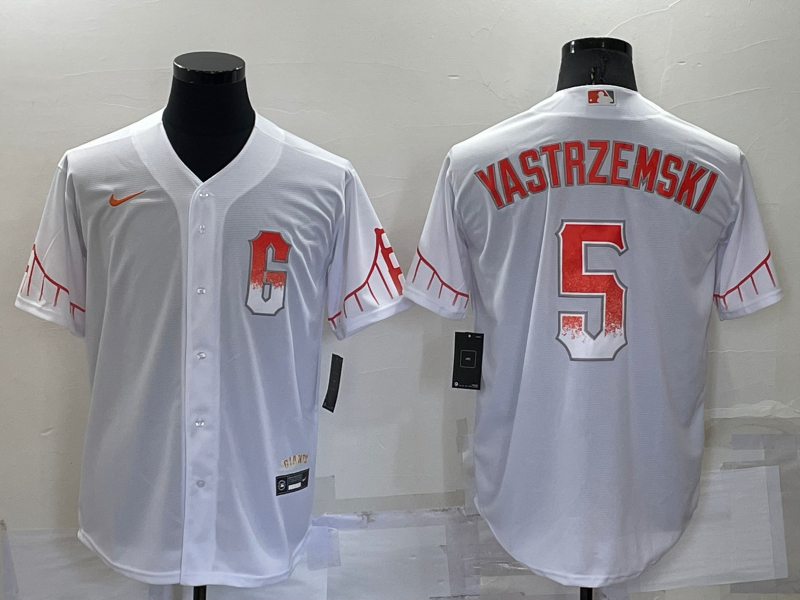 Men's San Francisco Giants Mike Yastrzemski White Replica Baseball Jersey City Edition baseball jersey product view 1