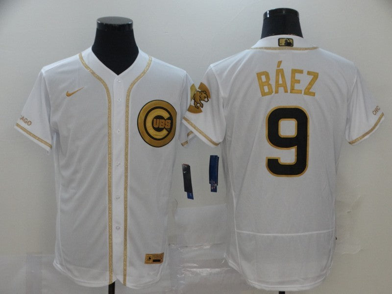 Men's Chicago Cubs Javier Baez White Alternate Game Jersey baseball jersey product view 1