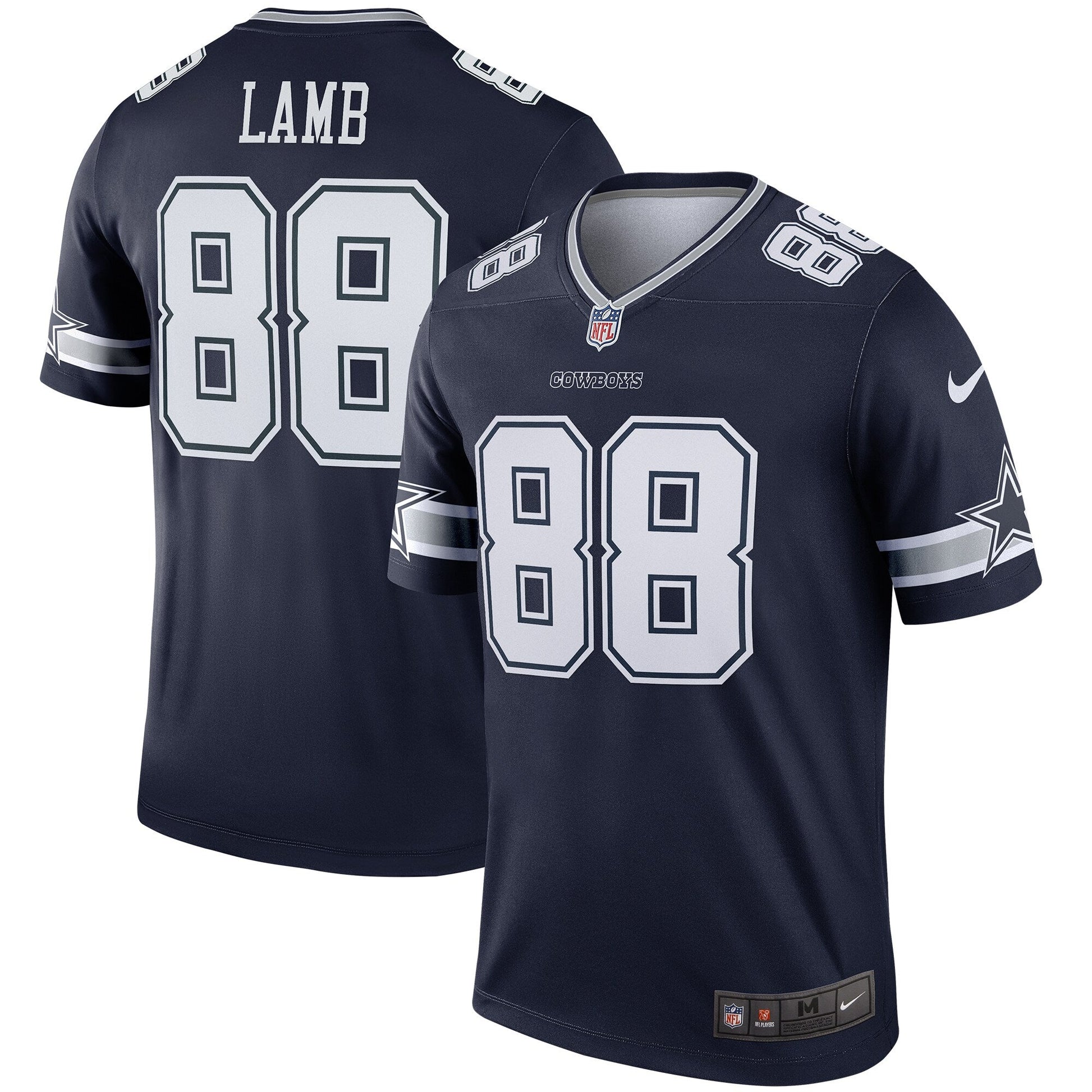 Dallas Cowboys CeeDee Lamb Navy Legend Player Performance Top football jersey product view 1
