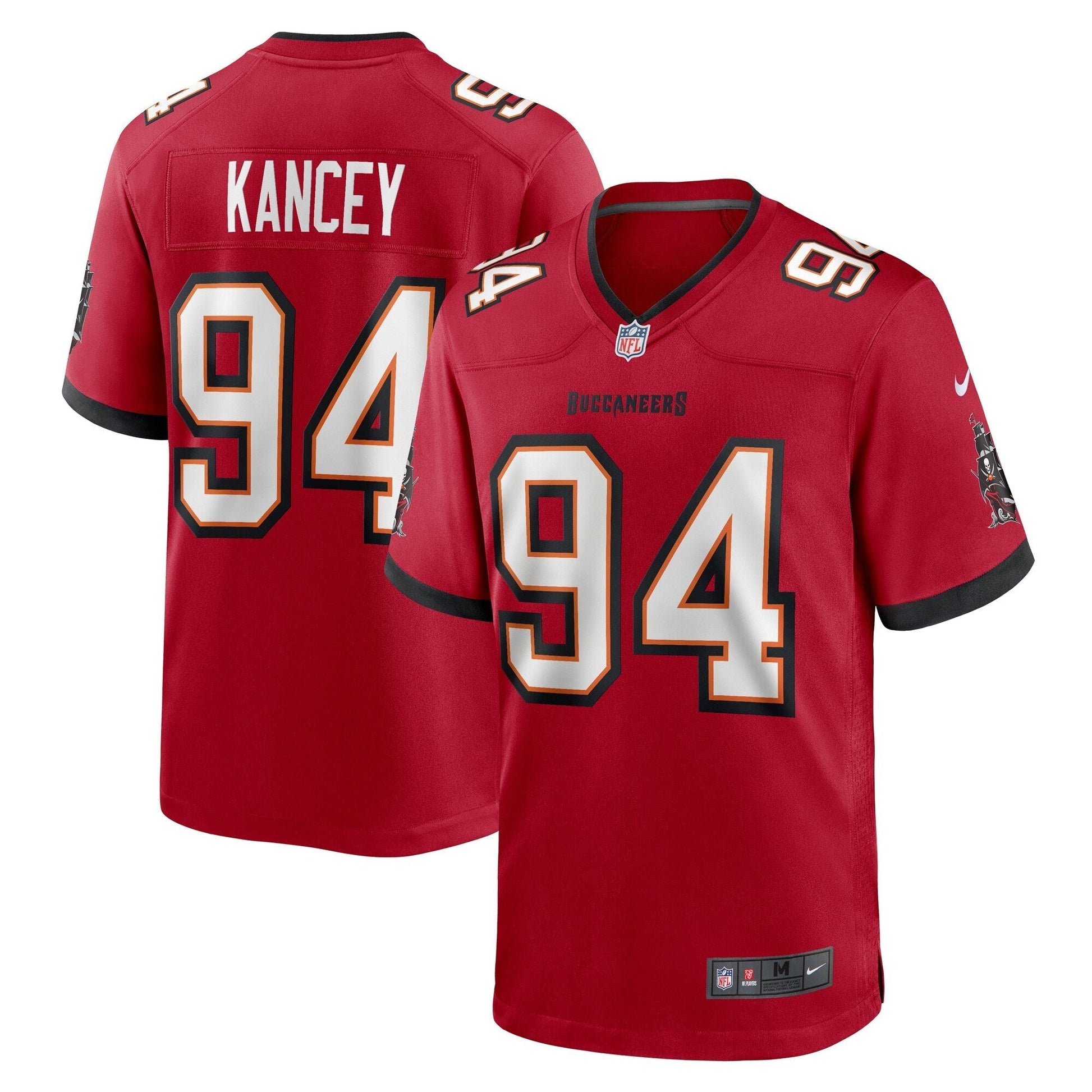 Tampa Bay Buccaneers Calijah Kancey Red Game Jersey football jersey product view 1
