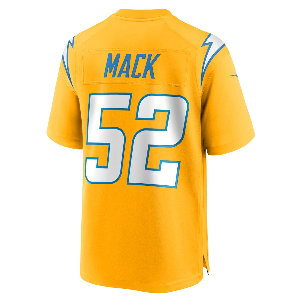 LA.Chargers #52 Khalil Mack Powder Gold Alternate Charger Power Game Player Jersey football jersey product view 1
