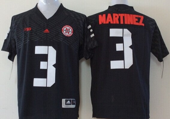 Men's Nebraska Huskers Taylor Martinez Black Player Game Jersey sports jersey product view 1