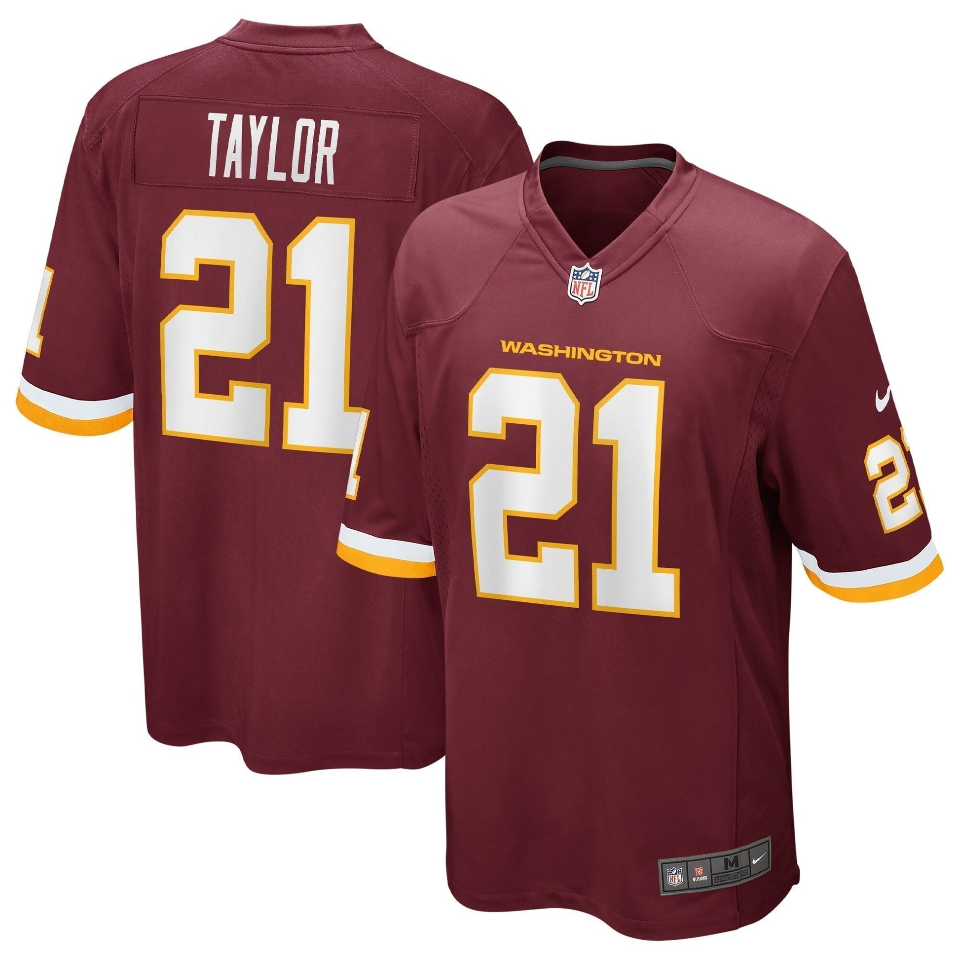 Sean Taylor Washington Football Team Retired Team Game Jersey - Burgundy football jersey product view 1