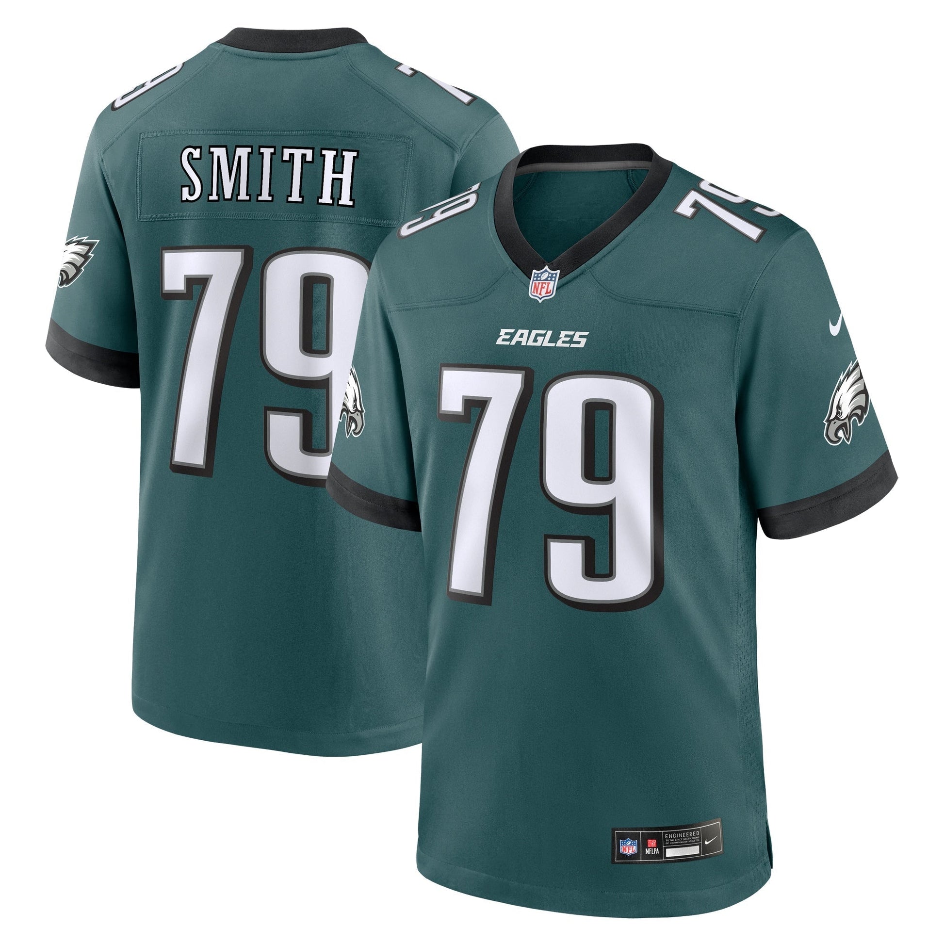 Lecitus Smith Philadelphia Eagles Game Jersey - Midnight Green football jersey product view 1