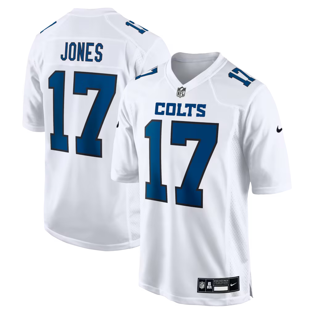 Men's Indianapolis Colts Daniel Jones White Fashion Game Jersey football jersey product view 1