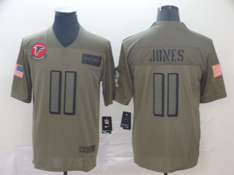 Men's Atlanta Falcons Julio Jones #11 Brown Game Jersey1 football jersey product view 1