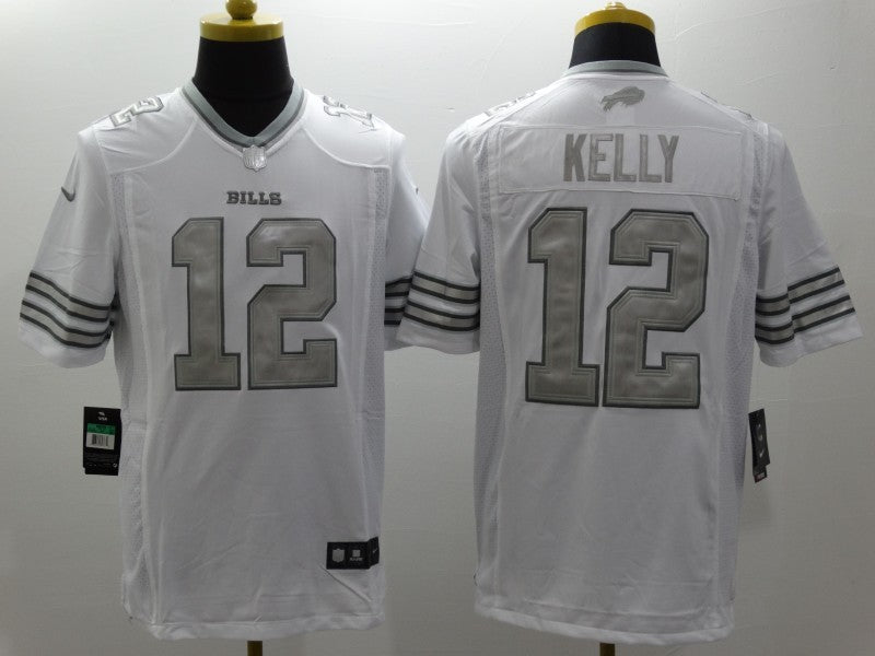 Men's Buffalo Bills Jim Kelly #12 White Player Game Jersey1 football jersey product view 1