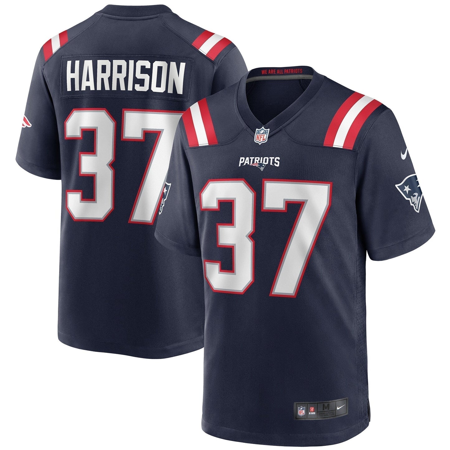Rodney Harrison New England Patriots Game Retired Jersey - Navy football jersey product view 1