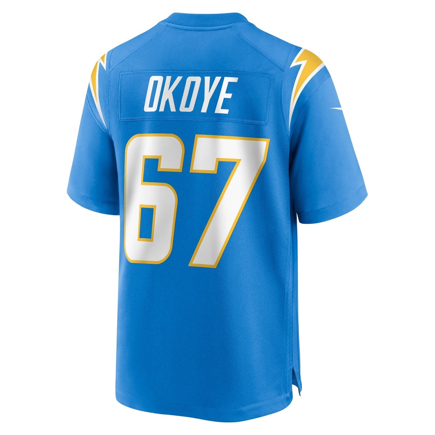CJ Okoye Los Angeles Chargers Team Game Jersey - Powder Blue football jersey product view 3