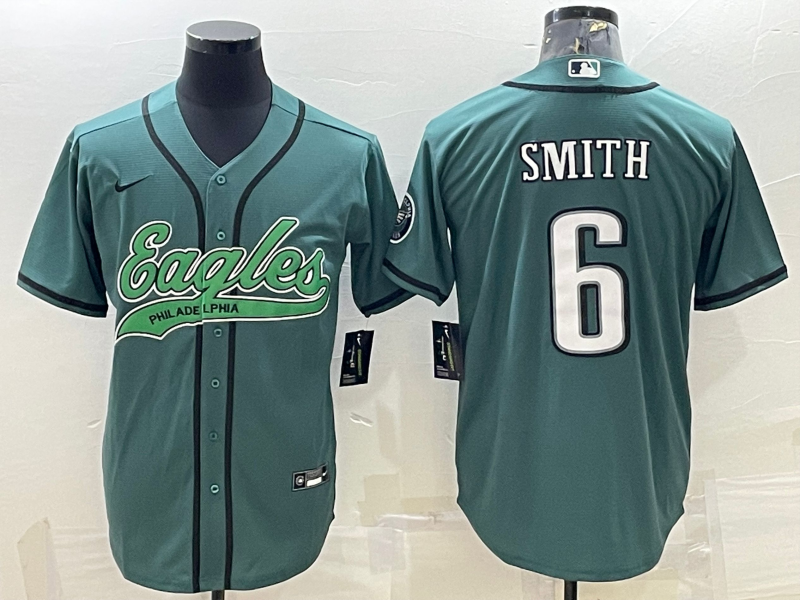 Men's Philadelphia Eagles DeVonta Smith Midnight Green Game Jersey Joint Edition football jersey product view 1