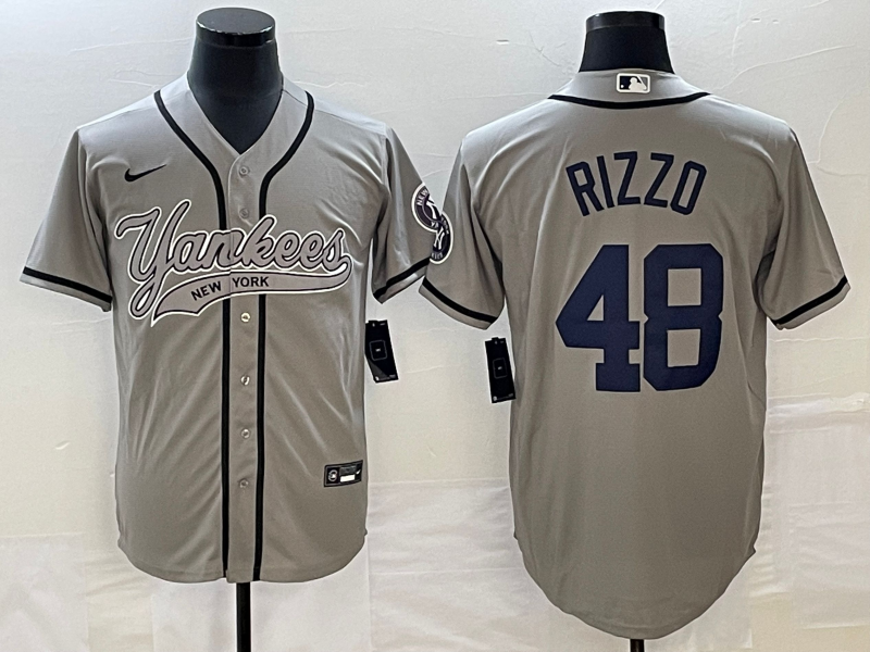 Men's New York Yankees Anthony Rizzo Gray Player Jersey Joint Edition baseball jersey product view 1