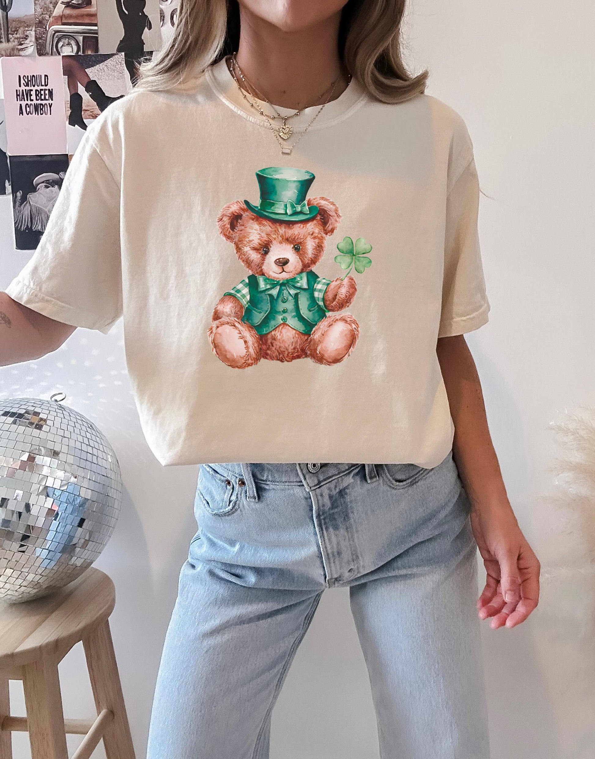 St. Patricks Day Tee, Teddy Bear, Graphic Apparel Unisex T-shirt, Sweatshirt, Hoodie, Long Sleeve Tee - T-Shirt, Sweatshirt, Hoodie