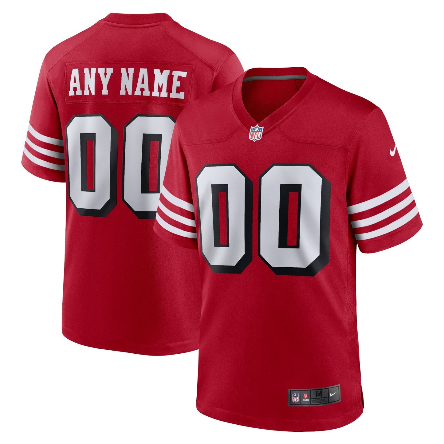 San Francisco 49ers Alternate Custom Game Jersey - Scarlet football jersey product view 1