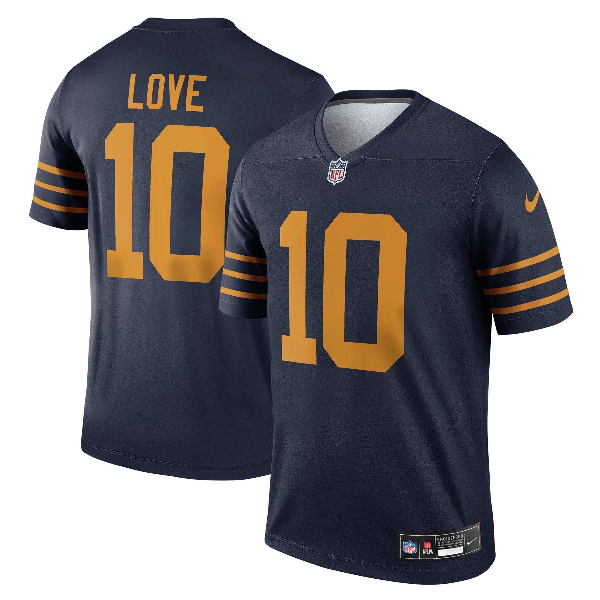 Green Bay Packers Jordan Love Navy The 1923 Classic Legend Player Dri-FIT Top basketball jersey product view 1