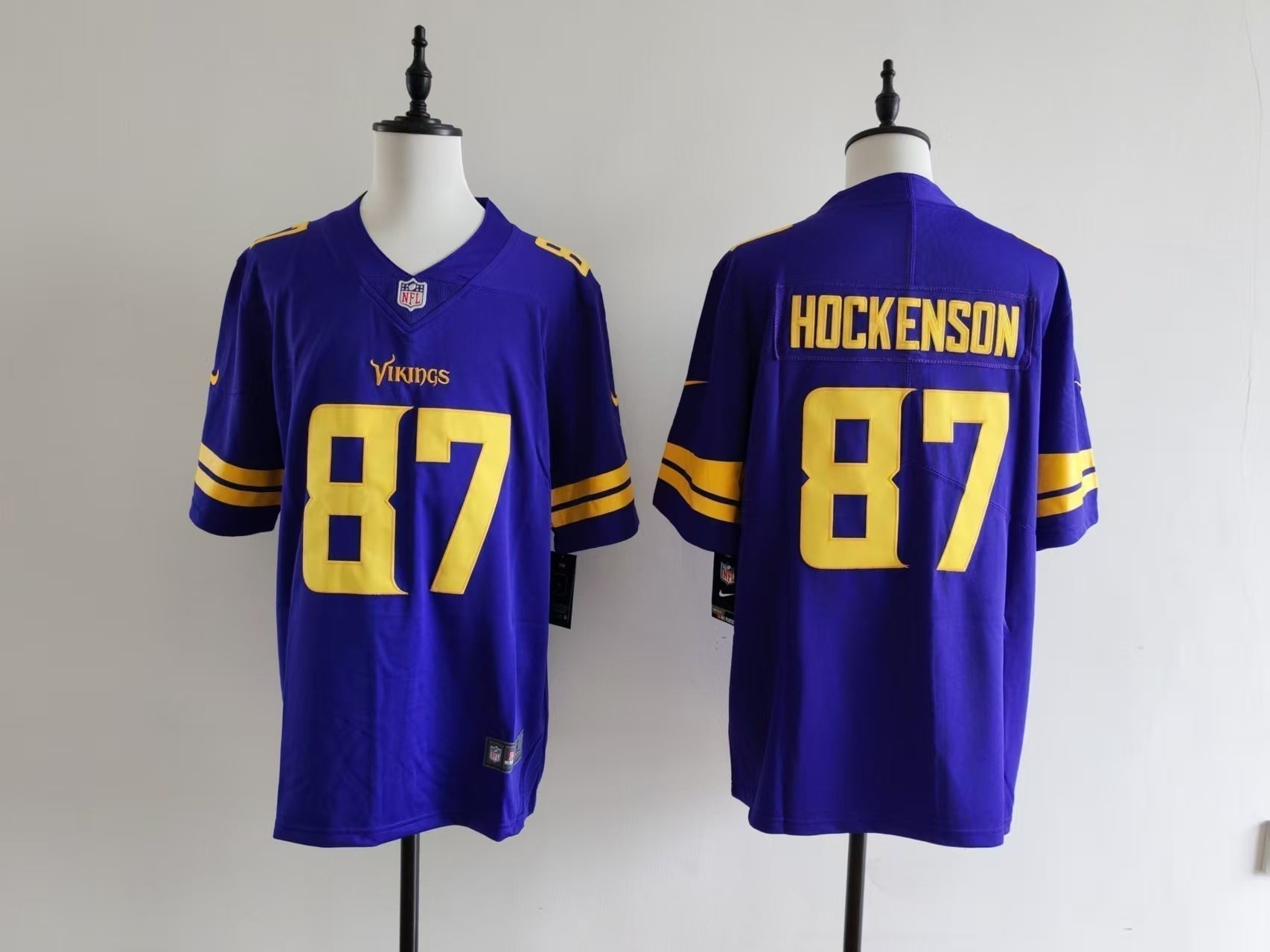 Men's Minnesota Vikings T.J. Hockenson Jersey - Purple football jersey product view 1