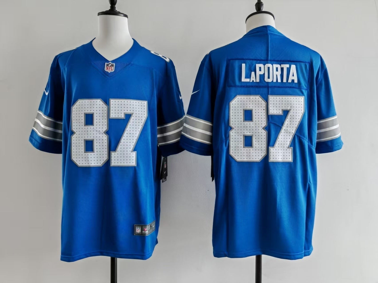 Men's Detroit Lions Sam LaPorta Jersey - Blue football jersey product view 1