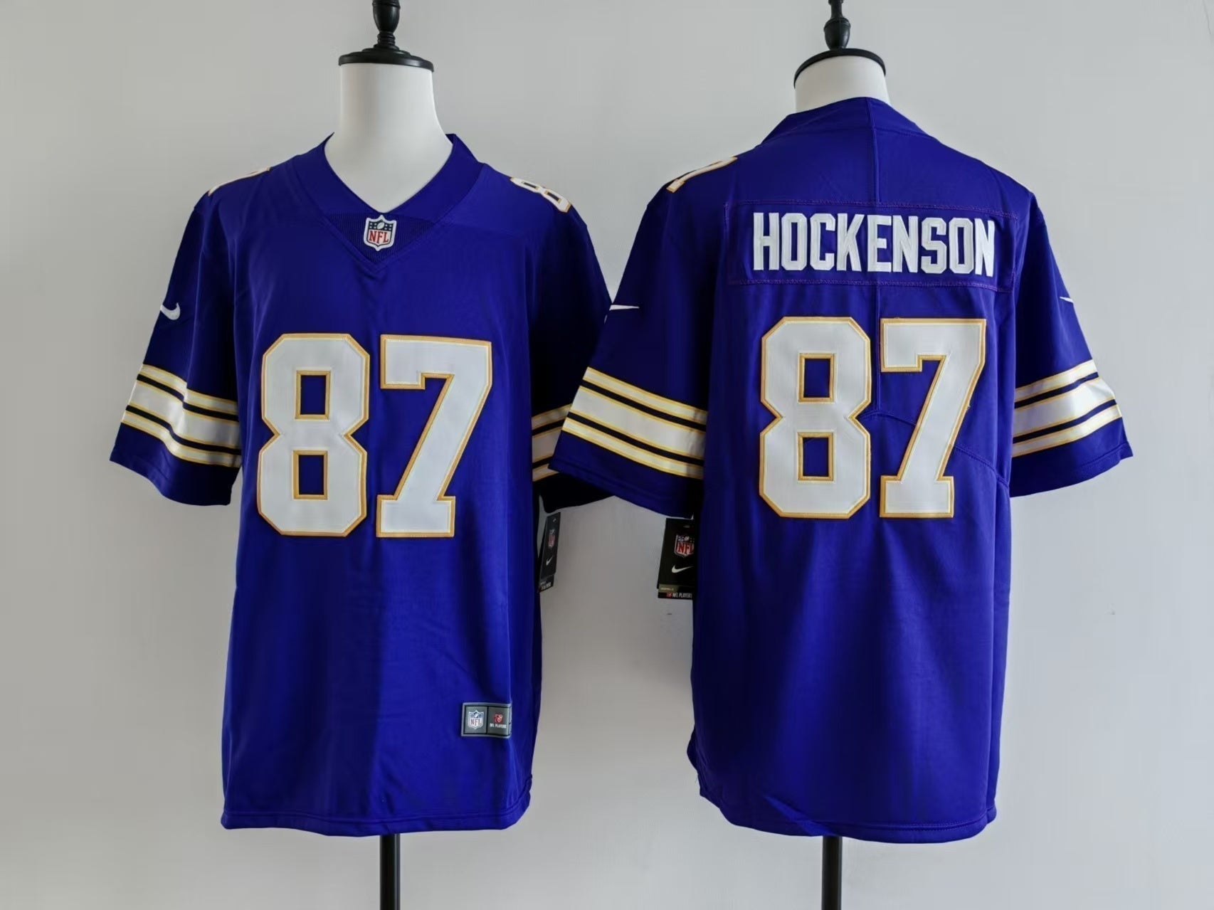 Men's Minnesota Vikings T.J. Hockenson Jersey - Retro Purple football jersey product view 1