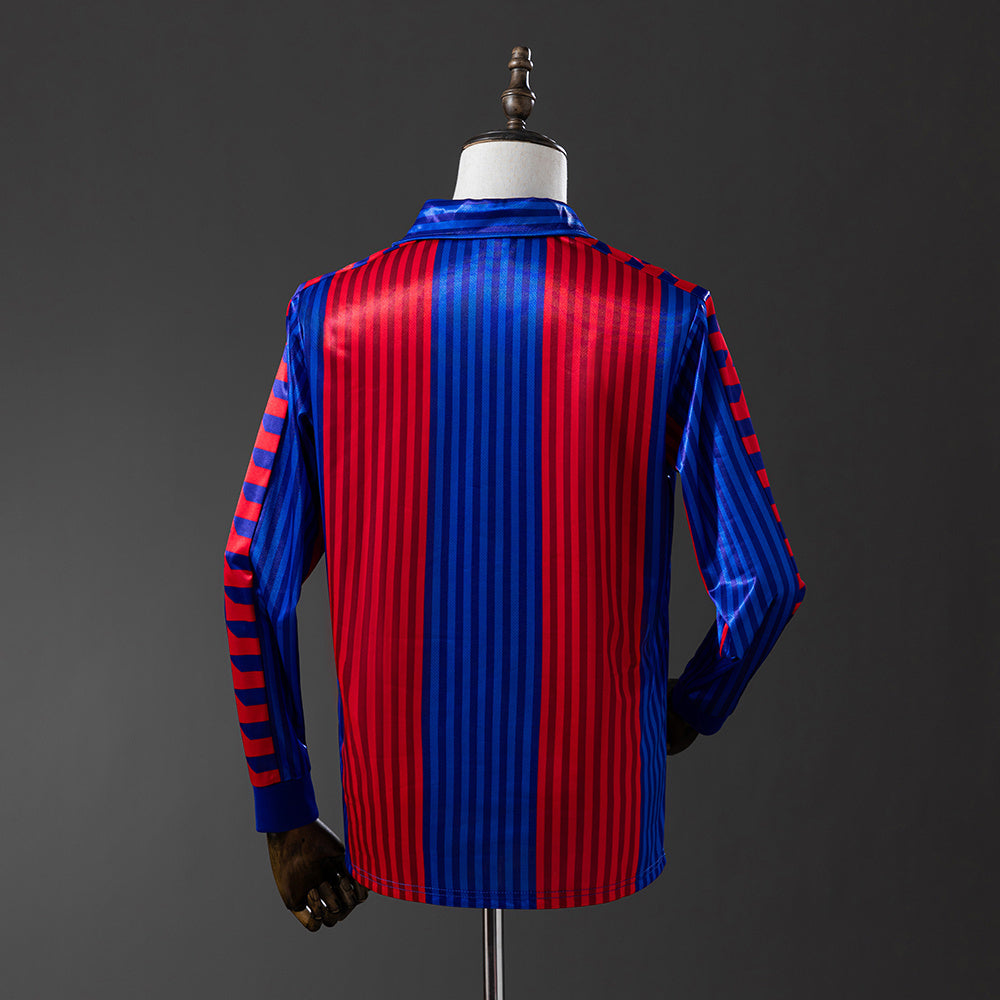 Barcelona 1992 Home Long Sleeve Retro Jersey sports jersey product view 2