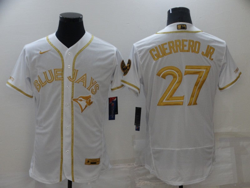Men's Toronto Blue Jays Vladimir Guerrero Jr. #27 White Replica Player Jersey1 baseball jersey product view 1