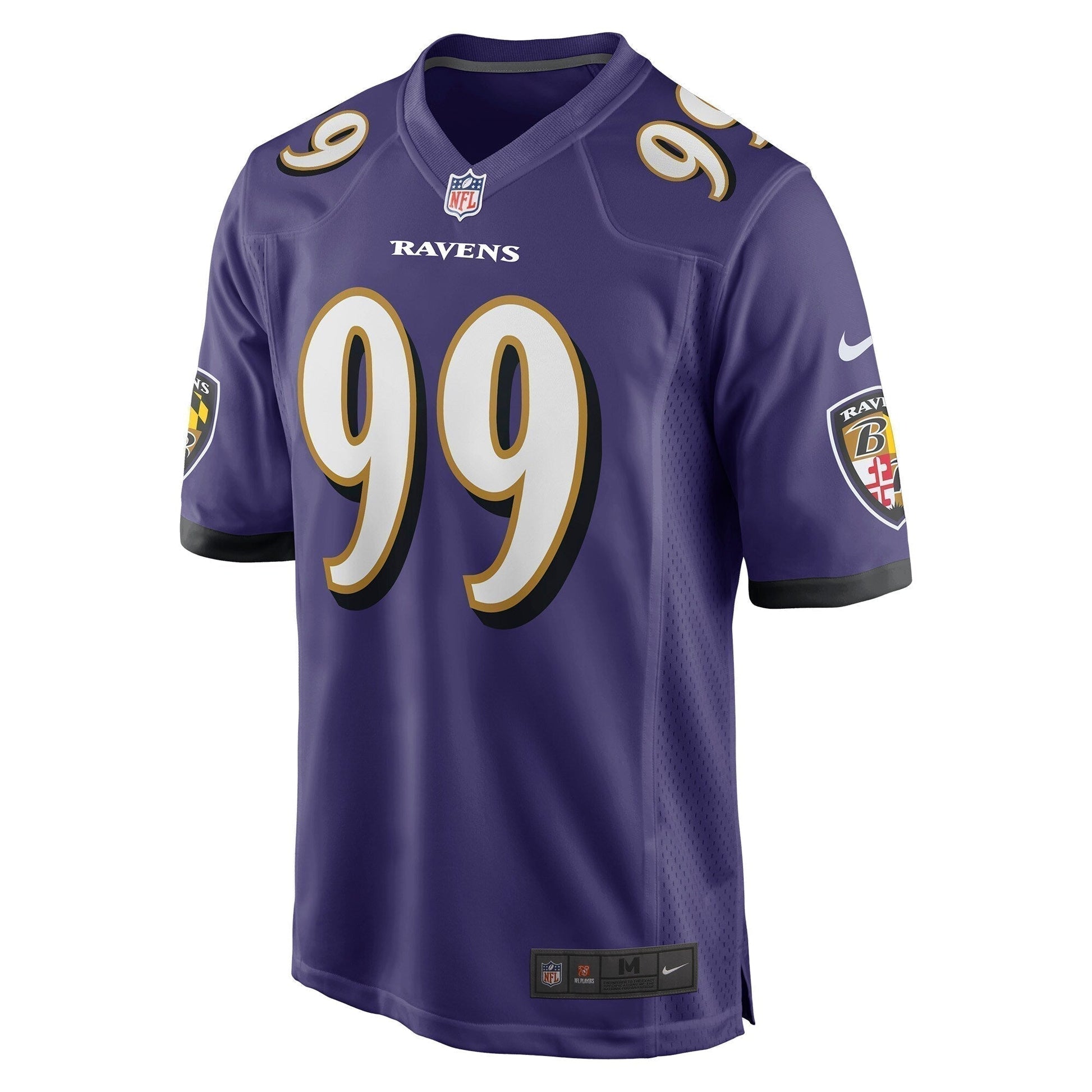 Odafe Oweh Baltimore Ravens Game Jersey - Purple football jersey product view 2