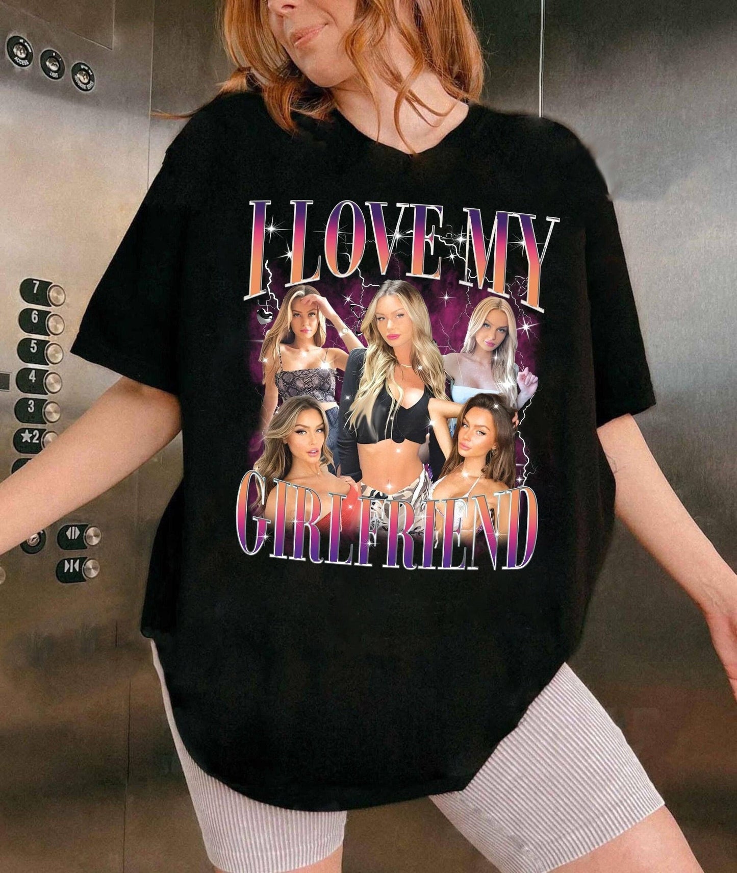 I Love My Girlfriend Custom Tee Shirt Valentine Gift Unisex T-shirt, Sweatshirt, Hoodie, Long Sleeve Tee - T-Shirt, Sweatshirt, Hoodie