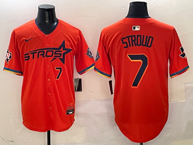 Men's Houston Astros C.J. Stroud #7 Orange 2025 City Connect Limited Player Jersey baseball jersey product view 1