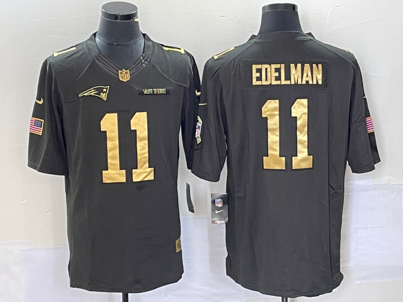 Men's New England Patriots Julian Edelman #11 Black Player Jersey1 football jersey product view 1