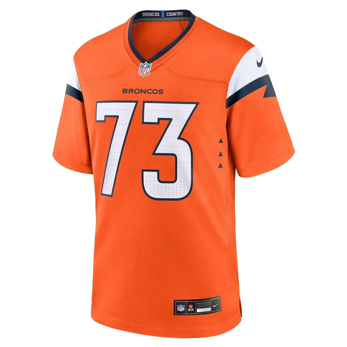 Frank Crum Denver Broncos Team Game Jersey - Orange football jersey product view 2