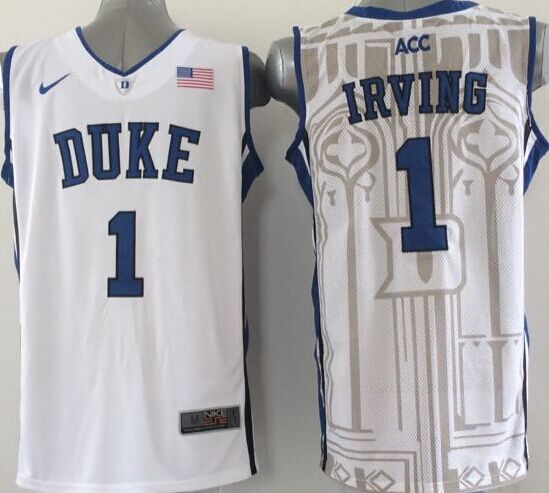 Men's Duke Blue Devils Kyrie Irving #1 White Player Jersey sports jersey product view 1