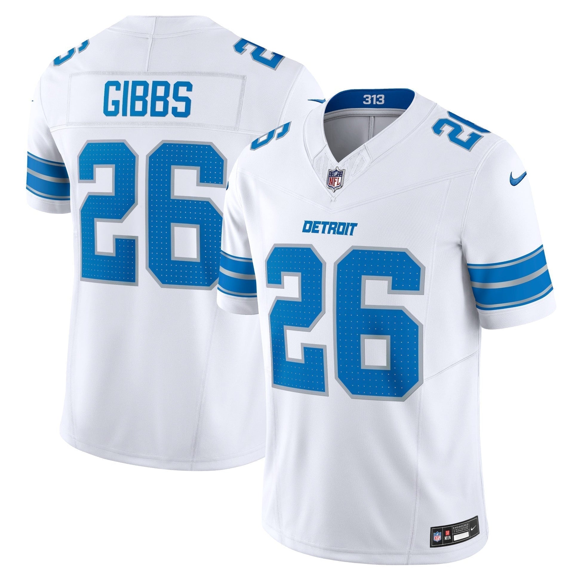 Jahmyr Gibbs Detroit Lions Vapor F.U.S.E. Limited Jersey - White football jersey product view 1